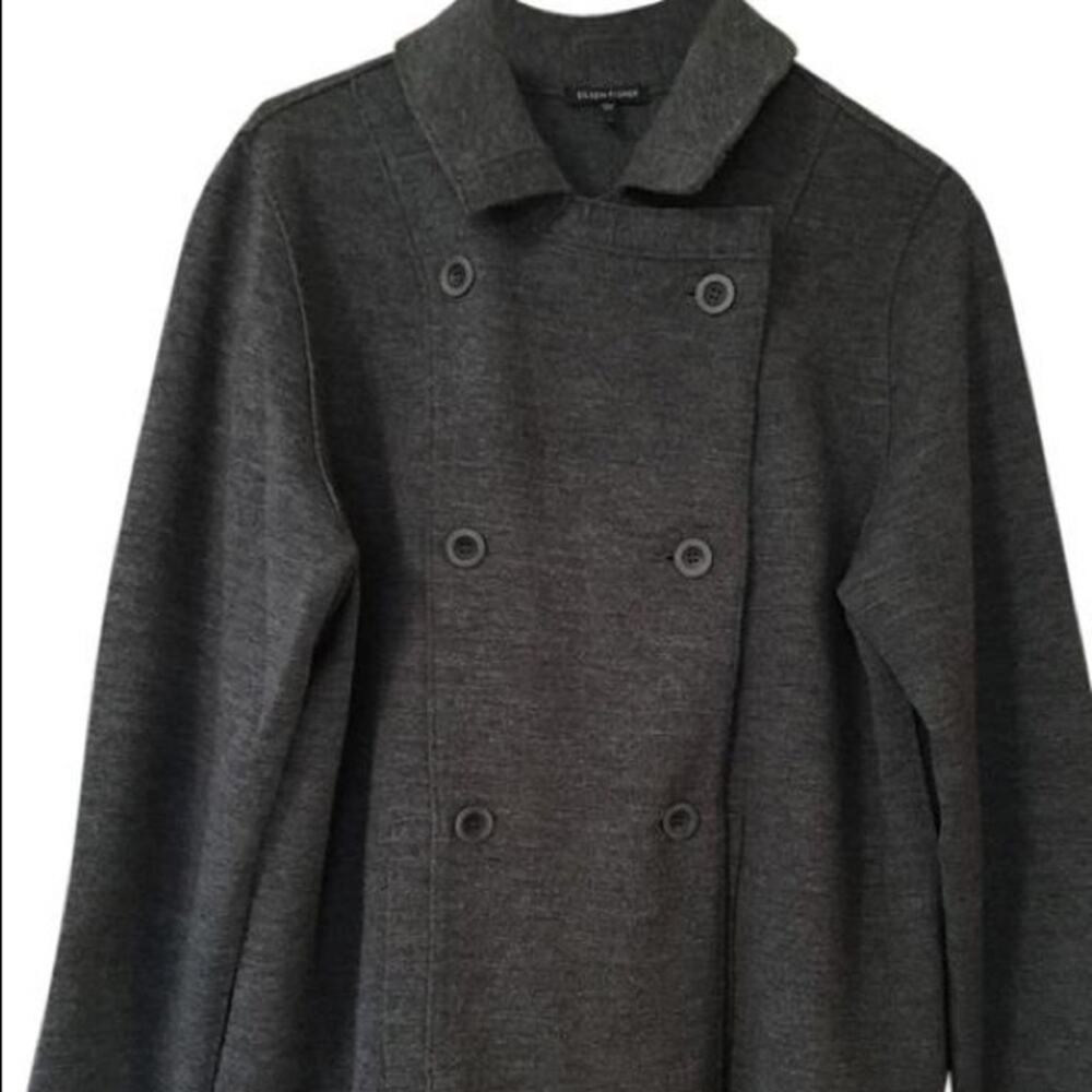 Eileen Fisher Heather Grey Merino Short Peacoat XS